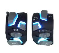 Motorcycle Handlebar Seat Combination Switch With Illuminated LED Nine-in-One Function Horn Electric Start Twin Flash Lights(Blue)