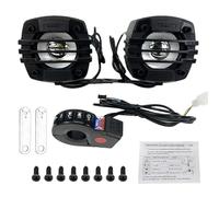 Motorcycle Handlebar Speaker System - Compact Portable Mount Stereo With HiFi Sound Quality, FM Radio And Audio | Weatherproof Speakers For Long Road Trips Touring Cruisers Outdoor Adventure