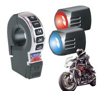 Motorcycle Handlebar Speakers 2.5 Inches - Waterproof Stereo | Amplifier-Powered Audio, Horn Function, TF Card Playback, USB Charging, Handlebar Mounted For Scooter Bicycle Car Audio