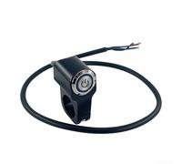 Motorcycle Handlebar Spotlight Switch Aluminum Alloy Structure LED Backlight Button Self-locking and Self-resetting Multifunction 10-12V DC System(Single blue)