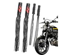 Motorcycle Handlebar Streamer - Black Leather Bicycle Motor Cover | Retro Flame Matching Handlebar Spike Streamer Leather Material with Long du