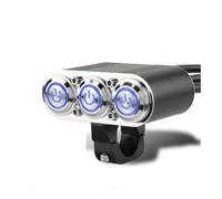 Motorcycle HandleBar Switch Control button Motorcycle 22mm Handle Bar Light Switch Blue LED Indicator Buttons For Scooter Dirt Custom Bike Latching Action Headlight On-Off