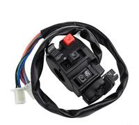 Motorcycle Handlebar Switch for 22mm For Bars, Left Turn Signal Choke Starter with Low Beam Control, Black + Red ABS