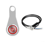 Motorcycle Handlebar Switch Self Locking Power Button with LED Light for Bike for atv Scooter Dirt Bike Fit Red Green Blue(Red)