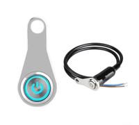 Motorcycle Handlebar Switch Self Locking Power Button with LED Light for Bike for atv Scooter Dirt Bike Fit Red Green Blue(Blue)