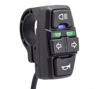 Motorcycle Handlebar Switch Turn Signal Light On/Off Button 222mm ABS IP54 Waterproof for 36V 48V E-Bike Scooter Black