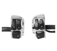 Motorcycle Handlebar Switches Control And Wiring Harness Fit For Harley Softail Dyna Sportster XL 883 1200 V-Rod Motorcycle Handlebar Left Start Switch(Chrome)
