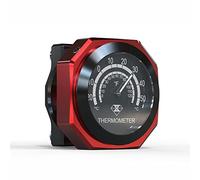 Motorcycle Handlebar Thermometer Gauge Waterproof Alloy Luminous Temperature Gauge TOTMOX for Ya-ma-ha Kawa-saki Su-zuki Fluorescent Pointer Night Visible Thermometer Black Red