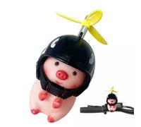 Motorcycle Handlebar Toy - Beautiful Animal Figures with Propeller Helmets, Funny Handlebar Decoration | Cute Pig Figure and Cartoon Ornament for Motorcycle, Unique Handlebar Accessories for Bikers