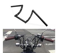Motorcycle Handlebar Z Bars 25mm 1" Handlebars for Drag Custom Bobber Chopper Cruisers Softail Dyna Sportster - Black