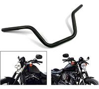 Motorcycle Hanger 1 inch 25mm Ace Cafe Racer Clubman Handlebar Handle bars handlebars Bar For Harley Davidson Sportster XL883 1200 (Black)