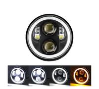 Motorcycle Head Lamp For Triumph Thunderbird Rocket Roadster 2012 2013 2014 2015 1pcs 5.75 Inch Motorcycle LED Headlight 5-3/4" Projector Led Halo Angel Eyes Headlamp Headlights(Black)
