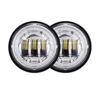 Motorcycle Headlamp DOT 2PCS Chrome Black Fog Passing Lights Motorcycle Headlight Front 4.5 Inch Passing Fog Light Universal Moto Driving Light Headlights(Chrome 02)