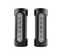 Motorcycle Headlight 2 Color For Crash For Bars For Touring Bikes Highway Bar Switchback Driving Light White Turn Amber Spotlights(Black)