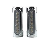 Motorcycle Headlight 2 Color For Crash For Bars For Touring Bikes Highway Bar Switchback Driving Light White Turn Amber Spotlights(Silvery)