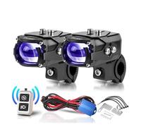 Motorcycle Headlight For Car SUV ATV 100W Motorcycle LED Spotlight Mini Demon Eye Headlight Lens 10000lm Hi/Lo Beam Devil Eyes Retrofit Driving Lamp Head Light(2pcs Wireless switch)