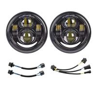 Motorcycle Headlight For Dyna For Fat Bob For FXDF 2008-2017 4.65'' Inch LED Headlight Motorcycle Projector Dual LED Headlamp & DRL Accessories 1 Pair Headlamp Assembly(Type A with DRL)
