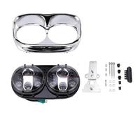 Motorcycle Headlight For Road For Glide For FLTR 2004 2005 2006 2007 2008 2009 2010 2011 2012 2013 Motorcycle Dual LED Projector Headlights Headlamp(Chrome no Angle Eyes)