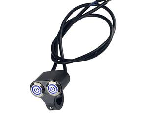 Motorcycle Headlight Hazard Brake Light Switches Replacement 7 / 8in Aluminum Handlebar Double Control Button
