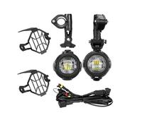 Motorcycle Headlight LED Auxiliary Headlight Mounting Kit For BMW Headlights GS 1200 1250 F800GS R1100GS F700GS Black With Relay Wiring Harness(1 set)