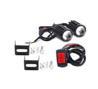 Motorcycle Headlight LED Headlight Small Projector ATV Scooter Lens Driving Lamp Spotlights Dual Color Fog Light 12V Spotlights(2Piece with switch)