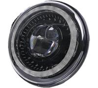 Motorcycle headlight Motorbike Headlights For Softail For Slim For Fat For Boy 7" Inch H4 For Moto Headlight DRL Halo For Ring Amber(Black)