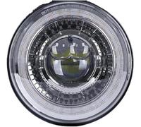 Motorcycle headlight Motorbike Headlights For Softail For Slim For Fat For Boy 7" Inch H4 For Moto Headlight DRL Halo For Ring Amber(Silver)
