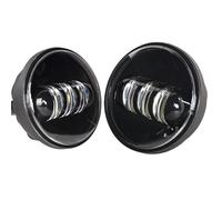 Motorcycle Headlight Motorcycle 4.5 Inch Led Fog Light DRL Halo Ring 30W Round Waterproof 4 1/2 Auxiliary Passing Mp(A Black no DRL)