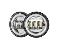 Motorcycle Headlight Motorcycle 4.5 Inch Led Fog Light DRL Halo Ring 30W Round Waterproof 4 1/2 Auxiliary Passing Lamp(A Silver with DRL)