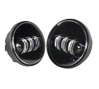 Motorcycle Headlight Motorcycle 4.5 Inch Led Fog Light DRL Halo Ring 30W Round Waterproof 4 1/2 Auxiliary Passing Lamp(A Black no DRL)