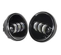 Motorcycle Headlight Motorcycle 4.5 Inch Led Fog Light DRL Halo Ring 30W Round Waterproof 4 1/2 Auxiliary Passing Lamp(A Black no DRL)