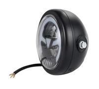 Motorcycle Headlight Motorcycle 6.3inch Racer Vintage Universal LED Headlight High Low Beam For Sportster For Suzuki(Yellow light)