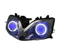 Motorcycle Headlight Motorcycle Modified Head Light Lamp Custom Angel Devil Eyes LED Assembly HID Projector Headlamp For CBR600 F4i 2001-2007(White Blue)