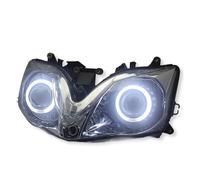 Motorcycle Headlight Motorcycle Modified Head Light Lamp Custom Angel Devil Eyes LED Assembly HID Projector Headlamp For CBR600 F4i 2001-2007(White)