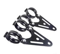 Motorcycle Headlight Mount Bracket 32-60MM Adjustable Iron Holder Retro Style Design Compatible with Multiple Motorcycles for Stable Installation (Black 42 51mm)