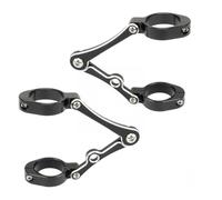 Motorcycle Headlight Mount Bracket Clamp Fork Tube Spotlight Holder Universal Fit for Harley Dyna Fog Light Bracket Light Tube Clamp(45mm Black White)