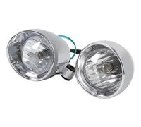 Motorcycle Headlight Pair 12V Front Motorcycle Headlight Passing Fog Light Lamp Chrome Universal Motorcycle Spotlight