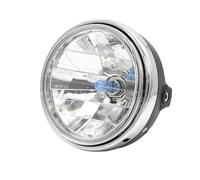 Motorcycle Headlight Round Housing Crystal Front Lens 12V 35/35W P43T Bulb Engineering Resistant Design Low Profile Fit Suitable For Vintage Bikes