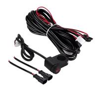 Motorcycle headlight switch Motorcycle Fog Light Spotlight Switch Relay Harness Wiring Kit 12V 1.6M/2.2M With Fuse Aluminum On Off Switch Cable Accessories Ignition Switch(2.2M-2 Wires)