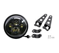 Motorcycle Headlight Universal For Victory 7.5" Motorcycle Black Round LED Headlight Hi/Lo Lamp Inch Headlamp Bracket Parts(Light with bracket1)