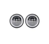 Motorcycle Headlights For Classic FLHR Road King For Dyna 1 Pair 4.5“ 4 1/2 Inch Motorcycle LED Fog Passing Auxiliary Light(Black3)