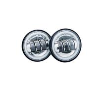 Motorcycle Headlights For Classic FLHR Road King For Dyna 1 Pair 4.5“ 4 1/2 Inch Motorcycle LED Fog Passing Auxiliary Light(Chrome4)