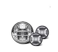 Motorcycle Headlights For Touring Road King For Ultra Classic Electra Motorcycle 7 Inch Round LED Headlight 4.5inch Led Fog Lights Set LED LAMP H4(Set1)