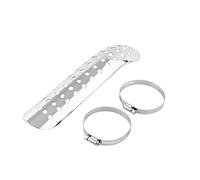 Motorcycle Heat-shield, Universal Metal Steel Motorcycle Motorbike Exhaust Muffler Pipe Heat Shield Cover Hole Heat-shield Exhaust Pipe Heat Insulation Cover(Silver) Heat shield/wrap cover