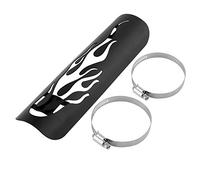 Madezz Motorcycle Heat Shield,Universal Motorcycle Flame Exhaust Pipe Heat Insulation Shield Muffler Cover Guard(Black)