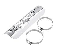 Motorcycle Heat Shield, Universal Motorcycle Flame Exhaust Pipe Heat Insulation shield Muffler ipe heat shield Cover Guard(Silver)
