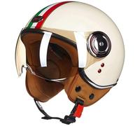 Motorcycle Helmet, Adult Open Face Helmet, Vintage Half Jet Helmet with Visor Fit Youth Men Women Motorbike Crash Helmet for Moped Scooter Harley Chopper Cruiser - ECE Approved M-XL(54-60)