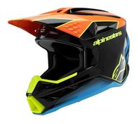 Motorcycle Helmet ALPINESTARS SM3 Fray Boy ECE06 - Black/Orange/Yellow Fl / G