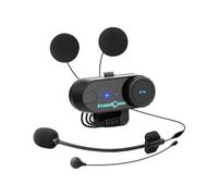 Motorcycle Helmet Bluetooth 5.0 Intercom Headset, 2-Rider 800M Motorbike Communication System, Universal Helmet Compatibility, Music Sharing, IP65 Waterproof, Includes Soft & Hard Microphone