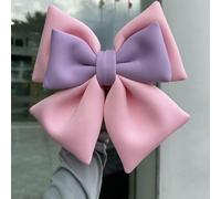 Motorcycle Helmet Bow Decoration, Cute Cloth Ribbon Accessory for Scooter Helmets, Quality ABS Material with Double-Sided Tape, For Easy Install, Various(Pink + Purple)